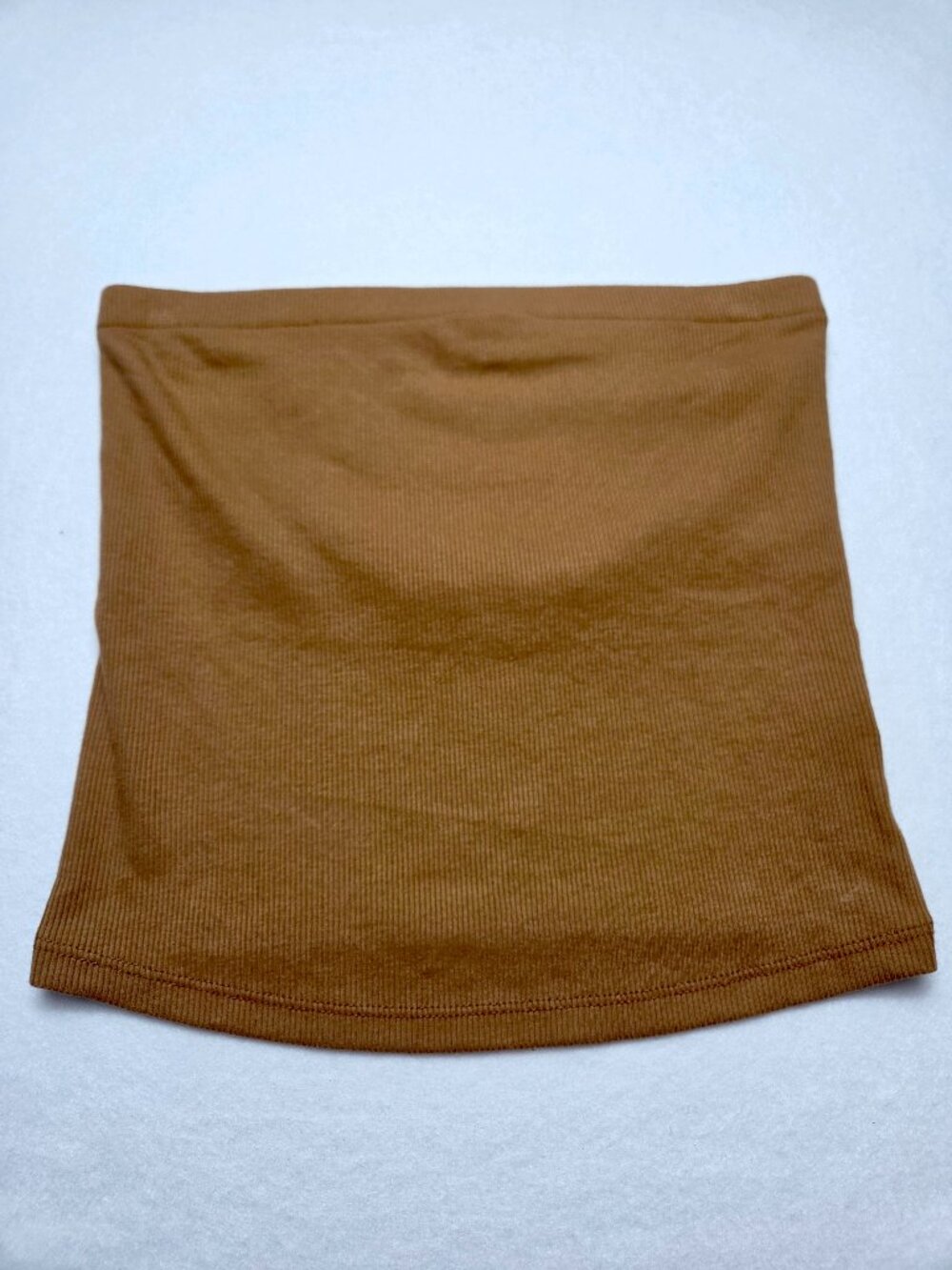 A New Day Women's Brown Ribbed Strapless Tube Top Small